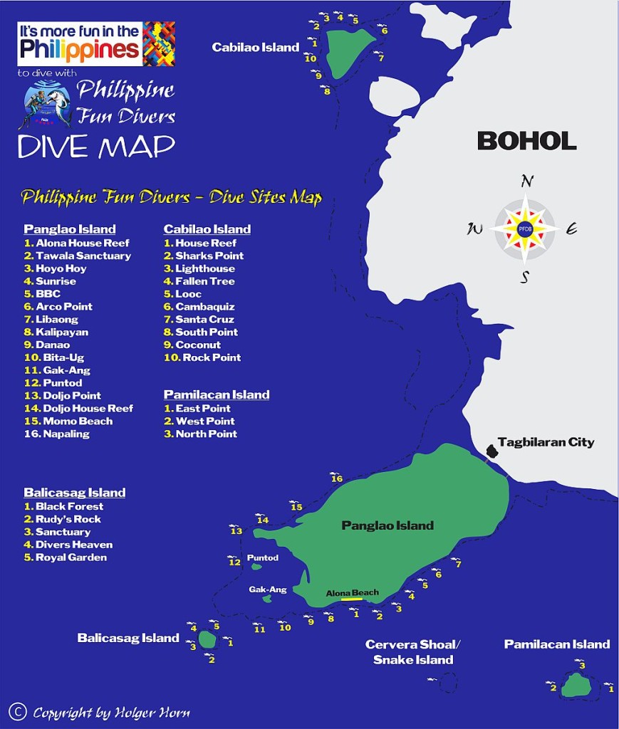 Dive Maps of Bohol - Bohol Fun Divers